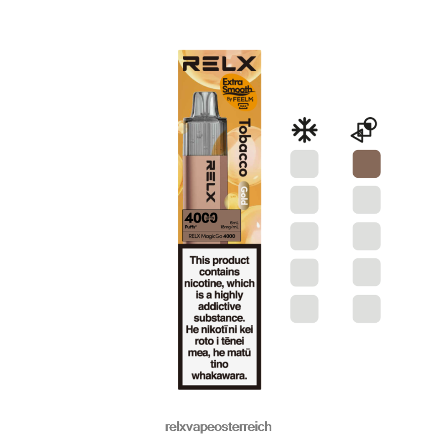 RELX MagicGo 4000 Einweg-Vaporizer | TRZ8DX2 ‎RELX Austria Tabak (Gold)
