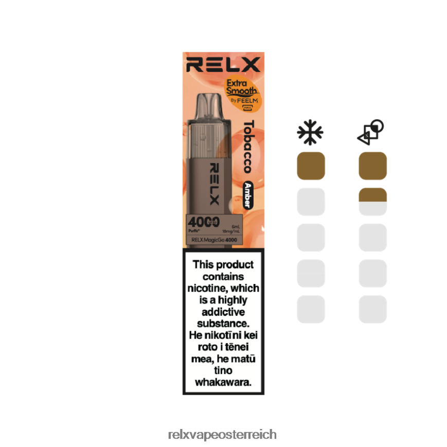 RELX MagicGo 4000 Einweg-Vaporizer | TRZ8DX5 ‎RELX Wien Tabak (Bernstein)