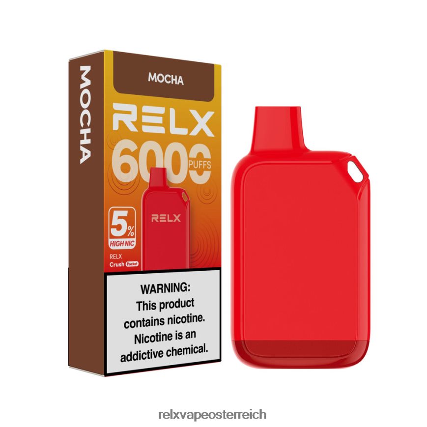 RELX Crush Pocket 6000 5 % hohe Nic | TRZ8DX25 ‎RELX E-Zigarette Österreich Mokka