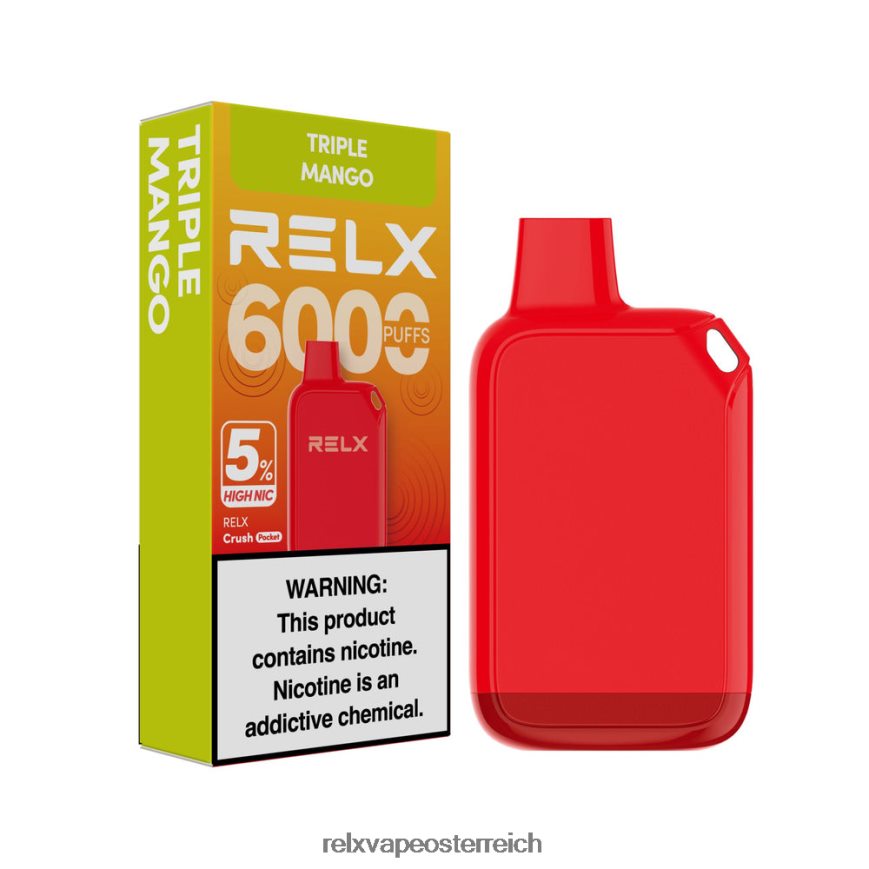 RELX Crush Pocket 6000 5 % hohe Nic | TRZ8DX26 ‎RELX Austria dreifache Mango