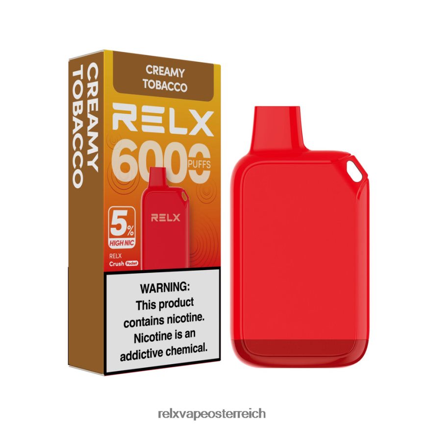 RELX Crush Pocket 6000 5 % hohe Nic | TRZ8DX28 ‎RELX Vape Österreich cremiger Tabak