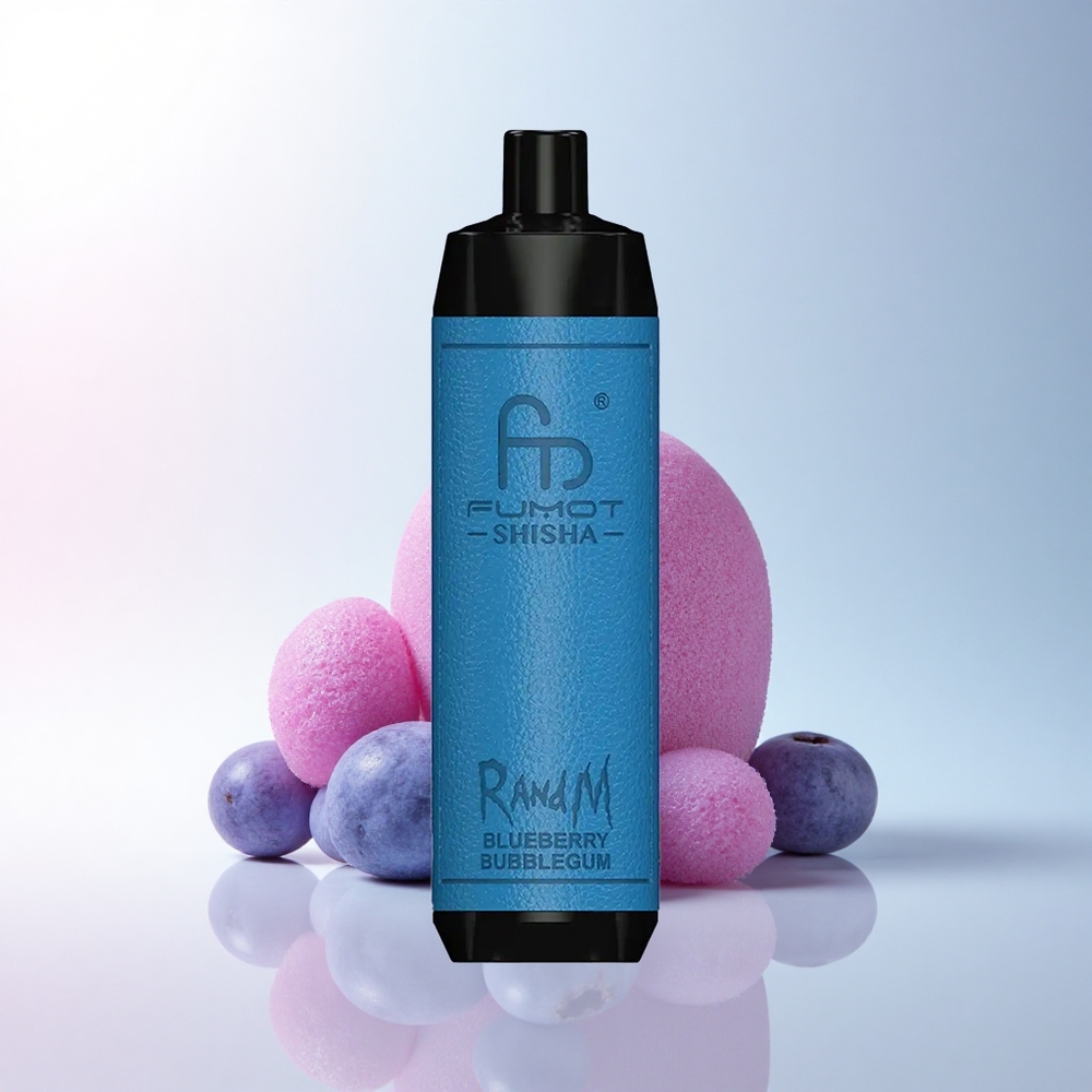 RandM Fumot Shisha 10000 Puffs Blaubeer-Bubblegum 850mAh 0.5% Nikotin Typ-C