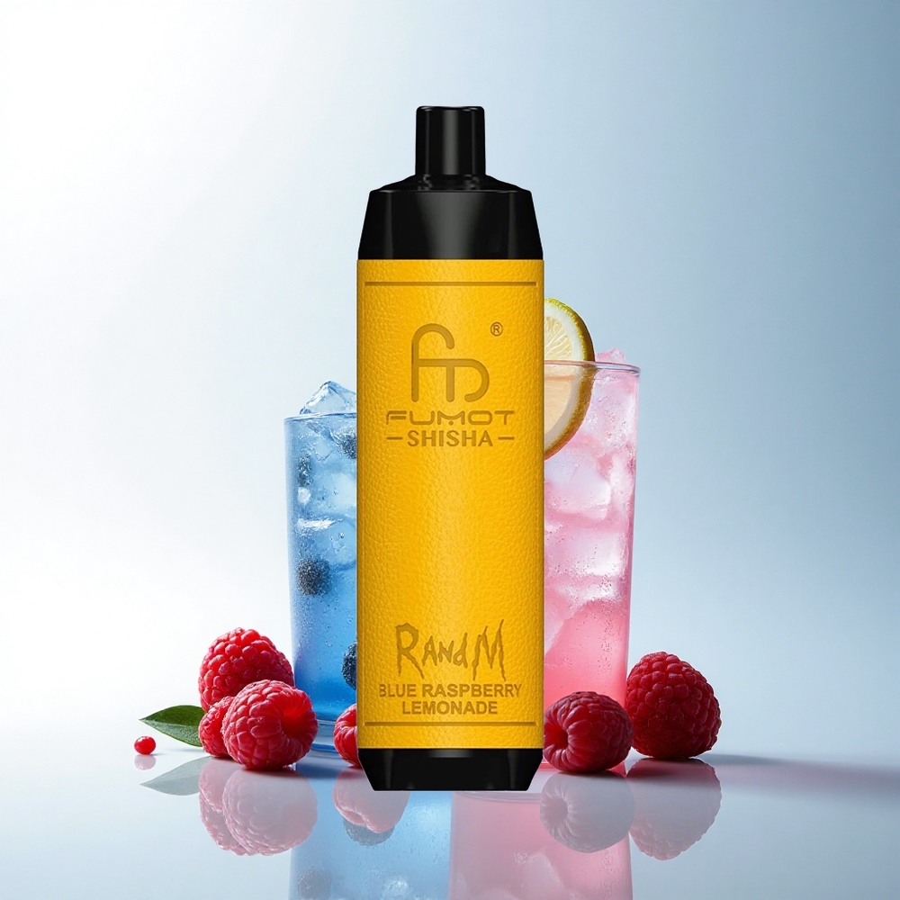 RandM Fumot Shisha 10000 Puffs Blaue Himbeerlimonade mit 0,5% Nikotin und 850 mAh