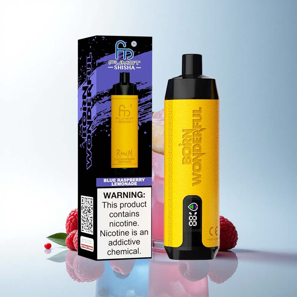 RandM Fumot Shisha 10000 Puffs Blaue Himbeerlimonade mit 0,5% Nikotin und 850 mAh