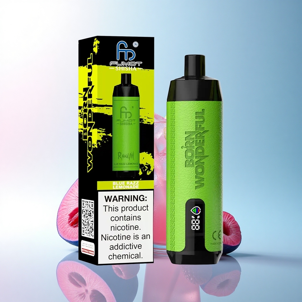 RandM Fumot Shisha 10000 Puffs Blaue Himbeerlimonade mit 18ml und 0,5% Nikotin