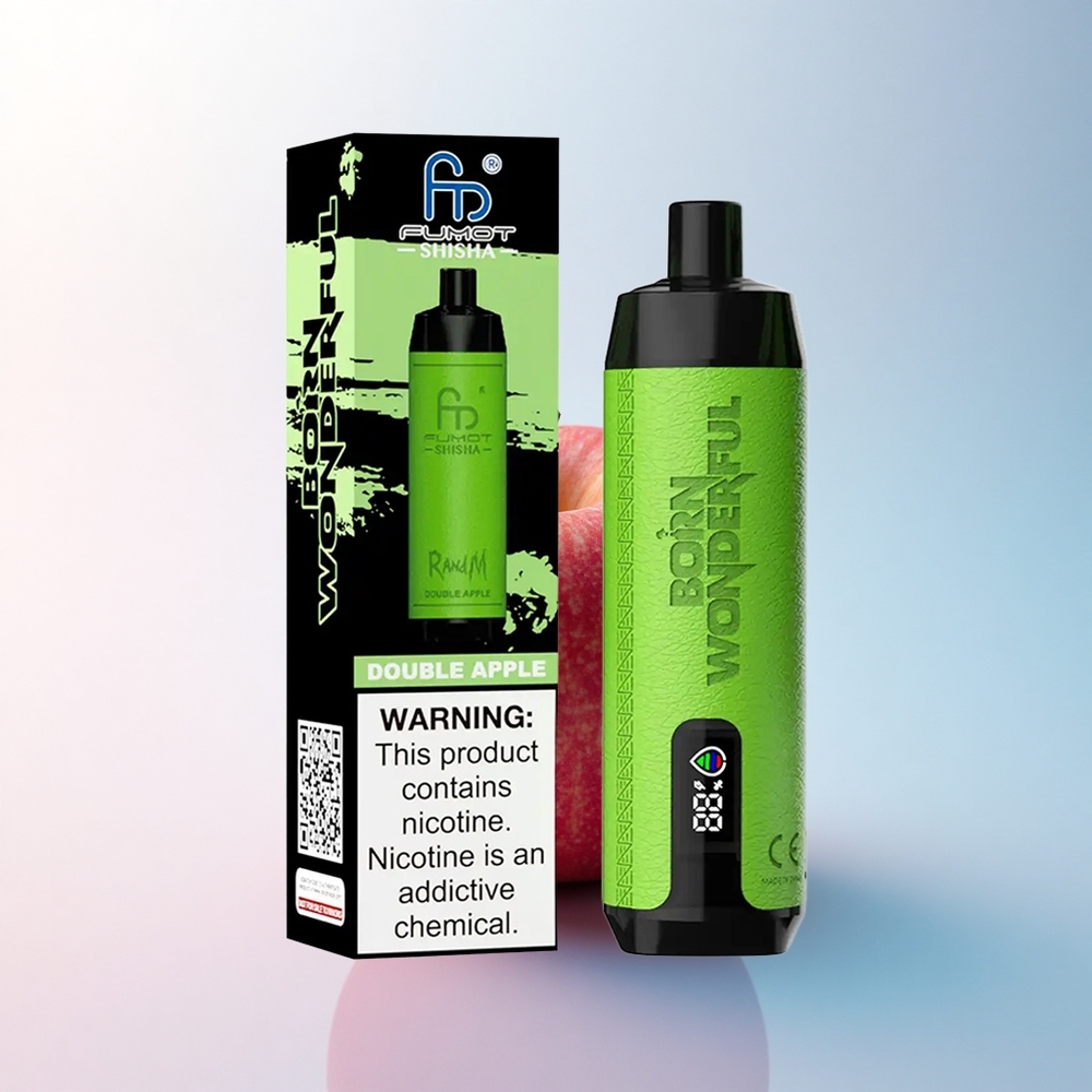 RandM Fumot Shisha 10000 Puffs Doppelapfel mit 18ml E-Liquid und 0,5% Nikotin