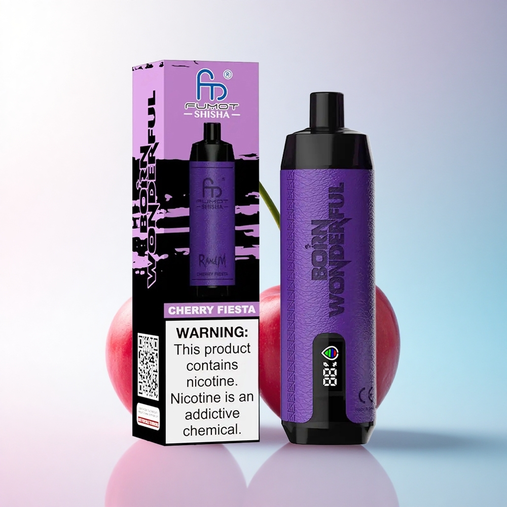 RandM Fumot Shisha 10000 Puffs Kirschfest mit 18ml E-Liquid und 0,5% Nikotin