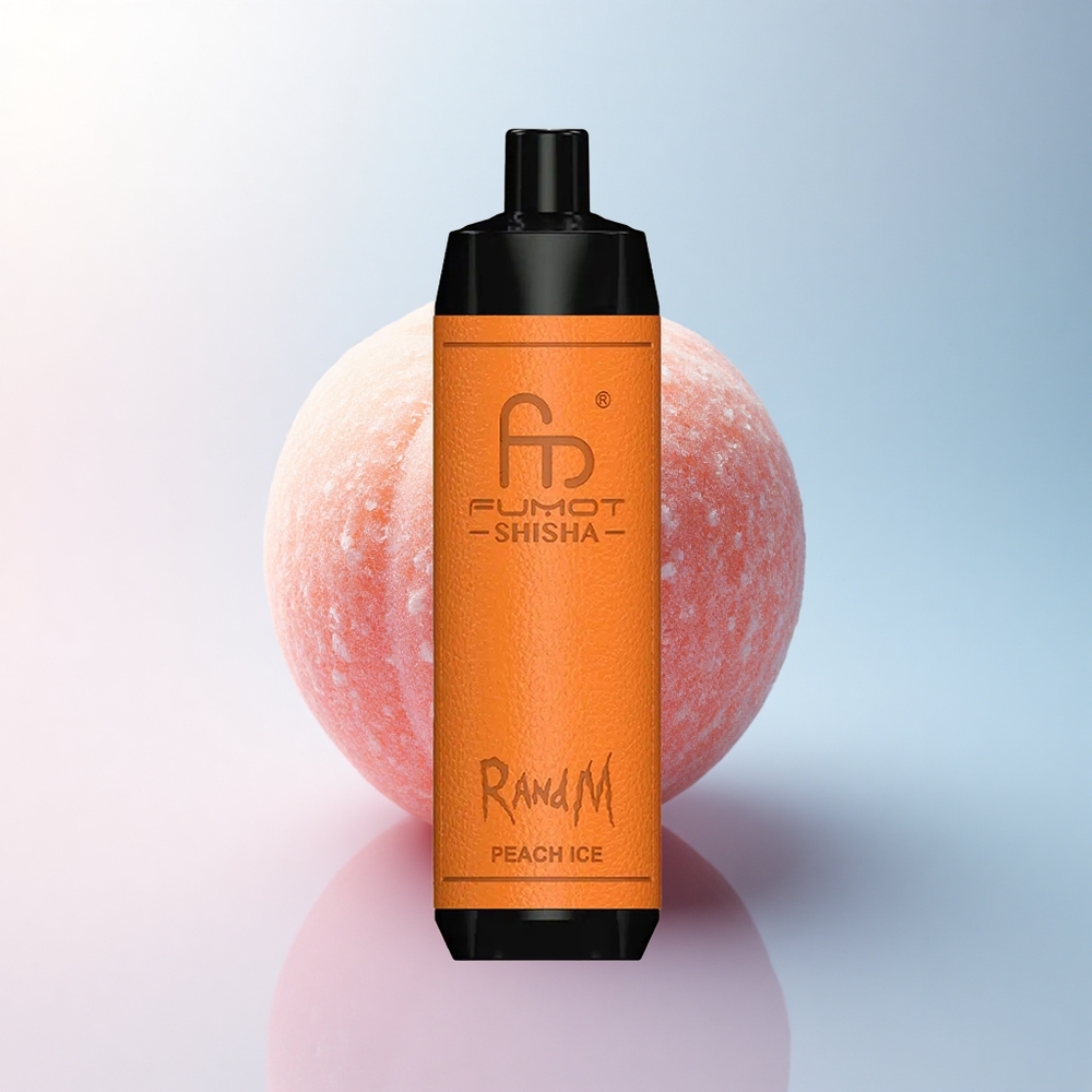 RandM Fumot Shisha 10000 Puffs Pfirsich-Eis mit 18ml E-Liquid und 0,5% Nikotin