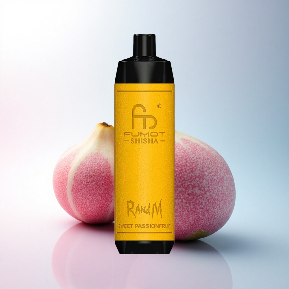 RandM Fumot Shisha 10000 Puffs Süße Passionsfrucht mit LED und 0,5% Nikotin
