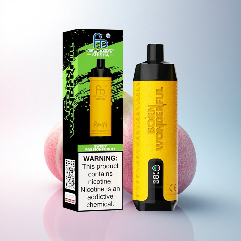 RandM Fumot Shisha 10000 Puffs Süße Passionsfrucht mit LED und 0,5% Nikotin