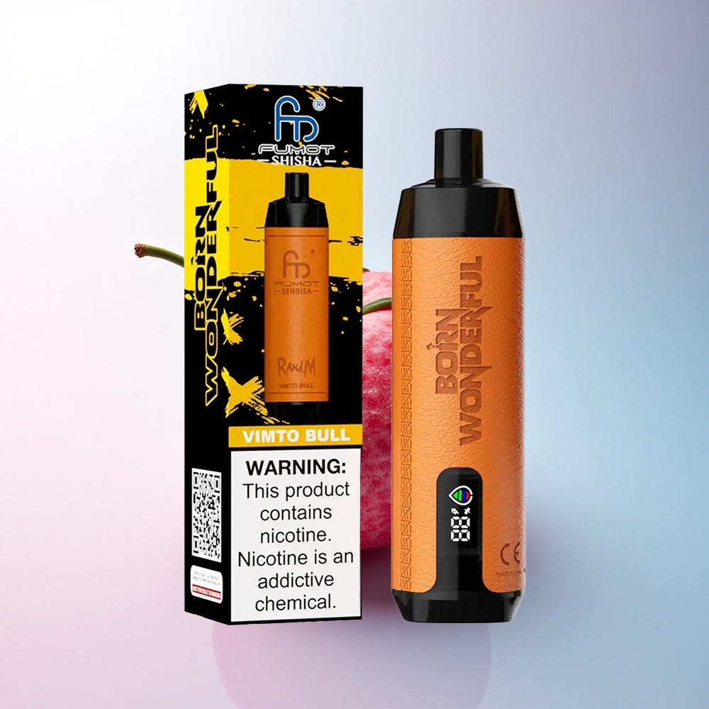 RandM Fumot Shisha 10000 Puffs Vimto Stier LED Typ-C 0,5% Nikotin