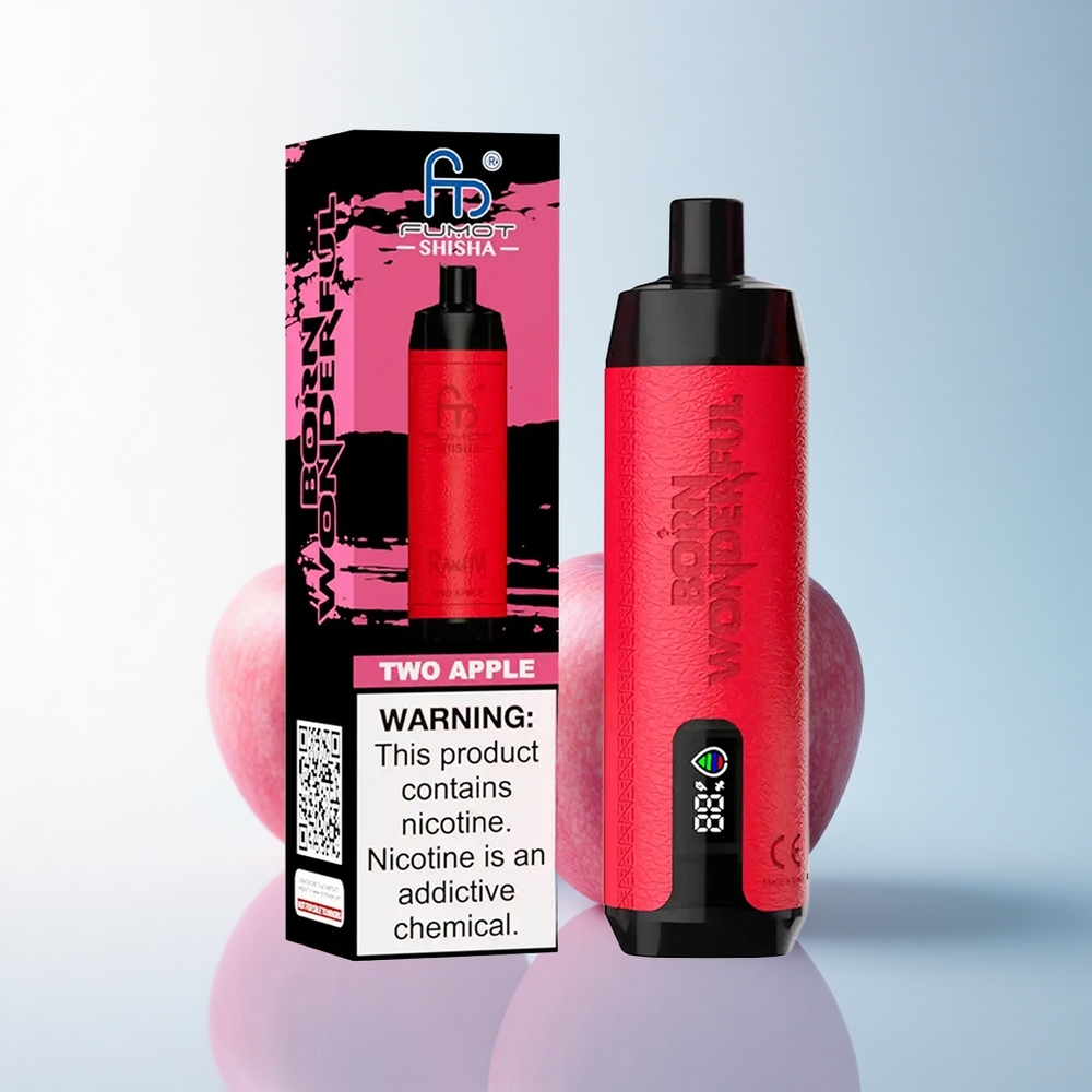 RandM Fumot Shisha 10000 Puffs Zwei Äpfel LED Typ-C 850 mAh