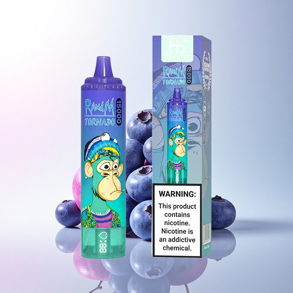 RandM Fumot Tornado 15000 Puffs Blaubeer Auf Eis mit 25ml Flüssigkeit und 5% Nikotin