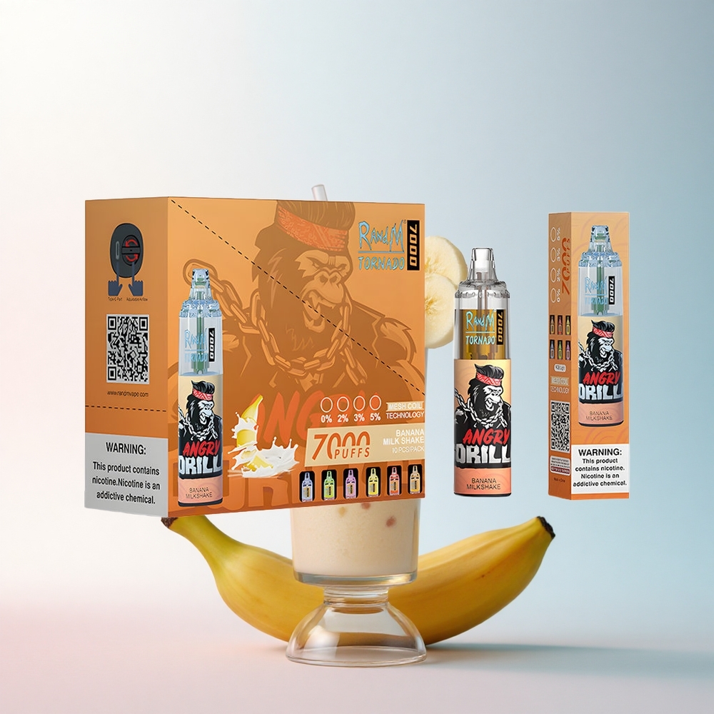RandM Fumot Tornado 7000 Puffs Bananenmilchshake mit Mesh Coil und 850 mAh