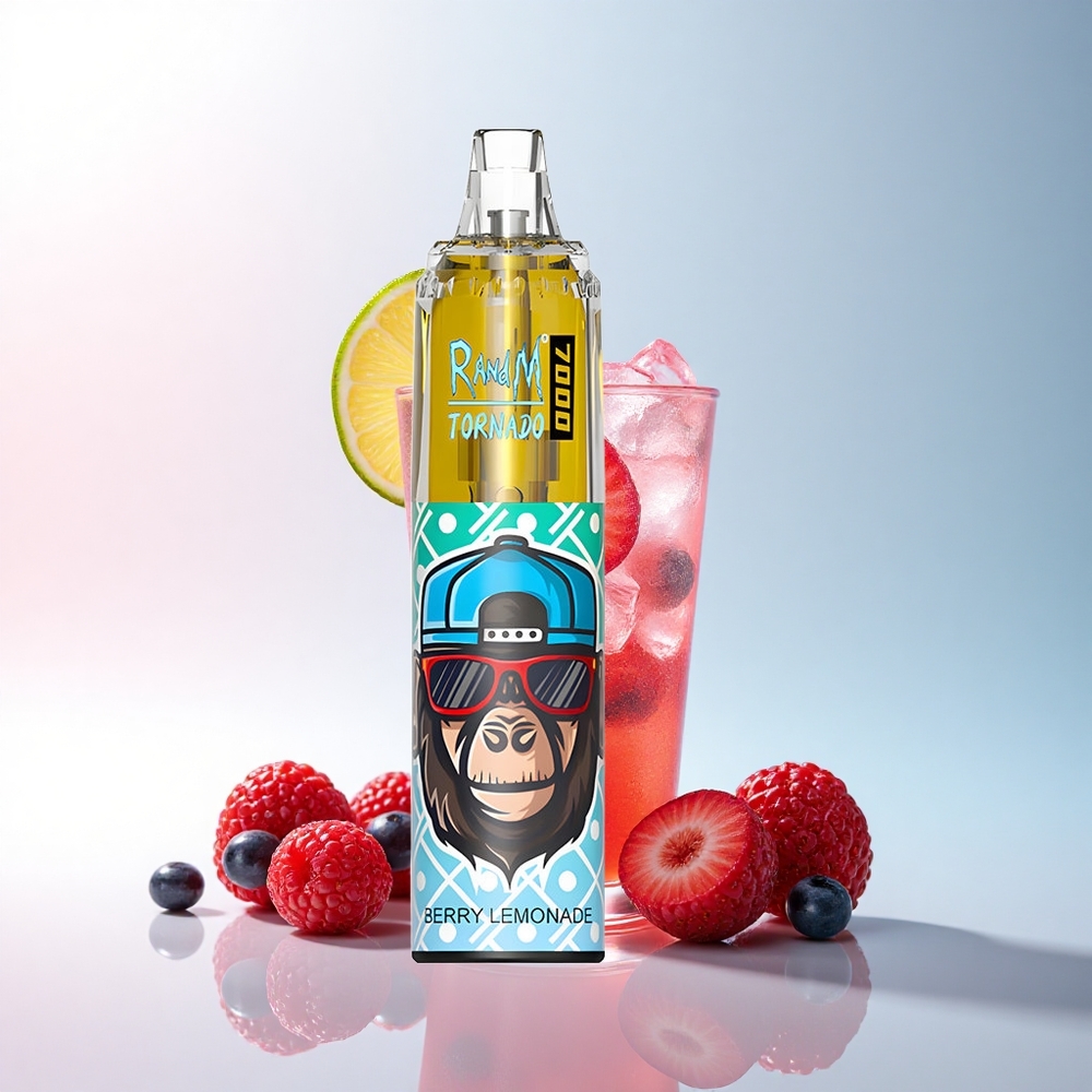 RandM Fumot Tornado 7000 Puffs Beerenlimonade mit 850 mAh und Netzspule