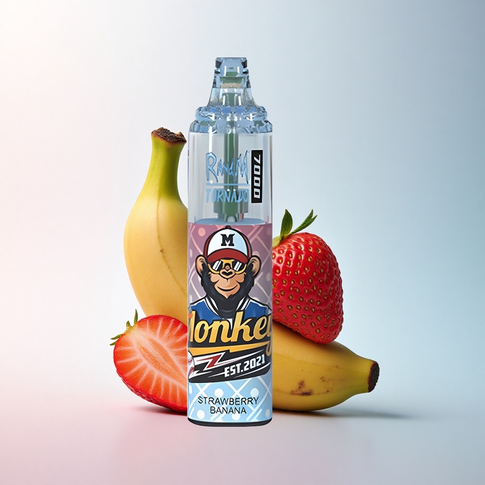 RandM Fumot Tornado 7000 Puffs Erdbeer-Banane mit 14 ml E-Liquid und 850 mAh