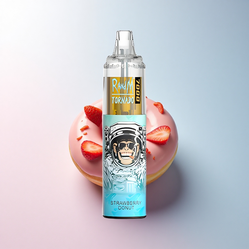 RandM Fumot Tornado 7000 Puffs Erdbeer-Donut mit 14 ML E-Liquid und 850 mAh