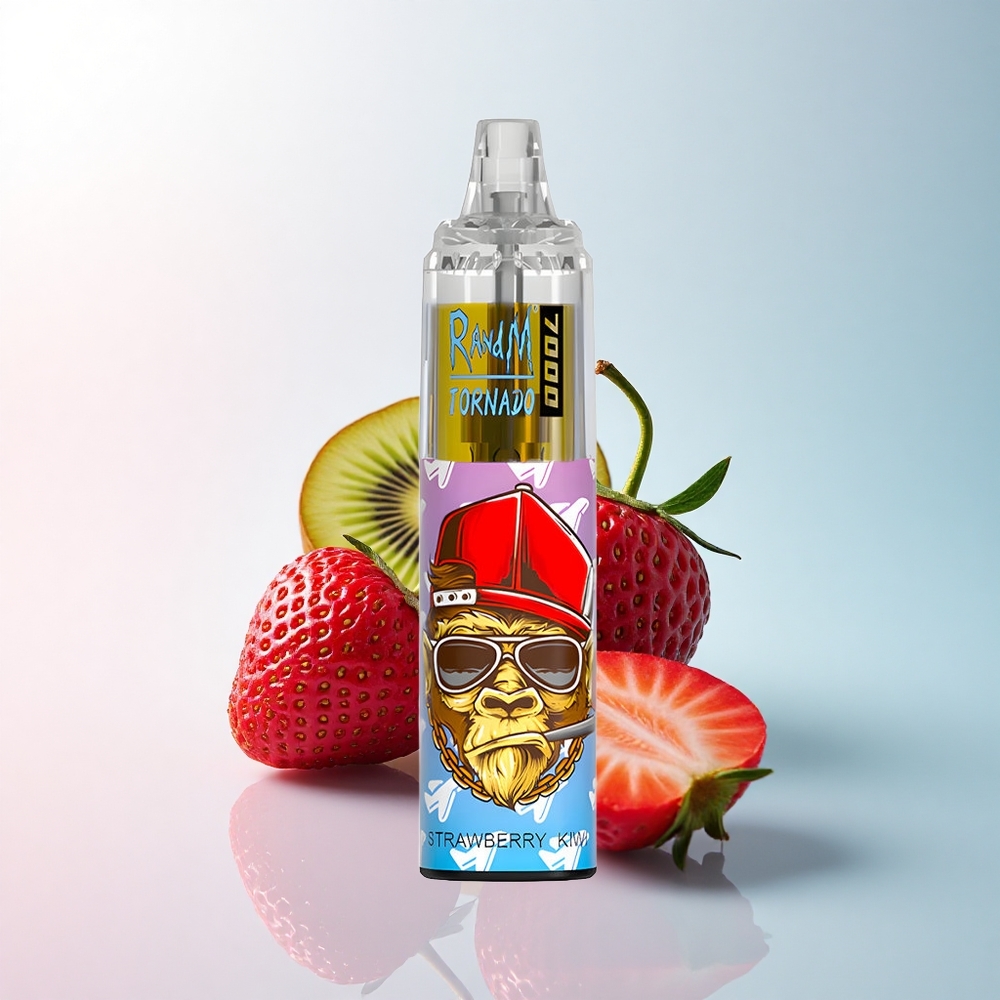 RandM Fumot Tornado 7000 Puffs Erdbeer-Kiwi mit 850 mAh und Mesh Coil