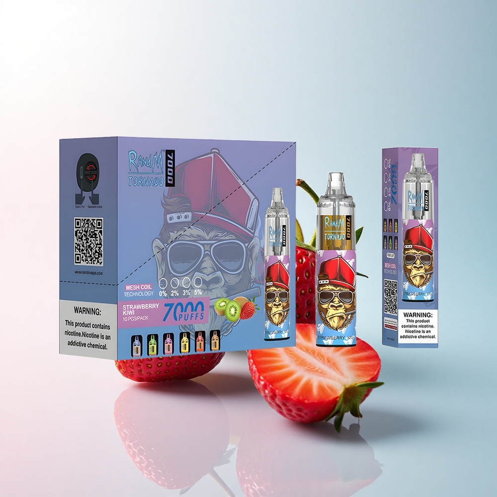 RandM Fumot Tornado 7000 Puffs Erdbeer-Kiwi mit 850 mAh und Mesh Coil