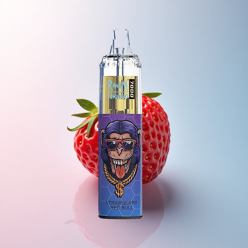 RandM Fumot Tornado 7000 Puffs Erdbeer-Rot-Sturm 14ML Netzspule 5% Nikotin Typ-C