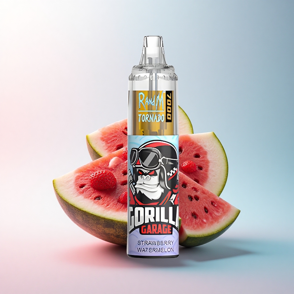 RandM Fumot Tornado 7000 Puffs Erdbeer-Wassermelone mit 850 mAh und Mesh Coil