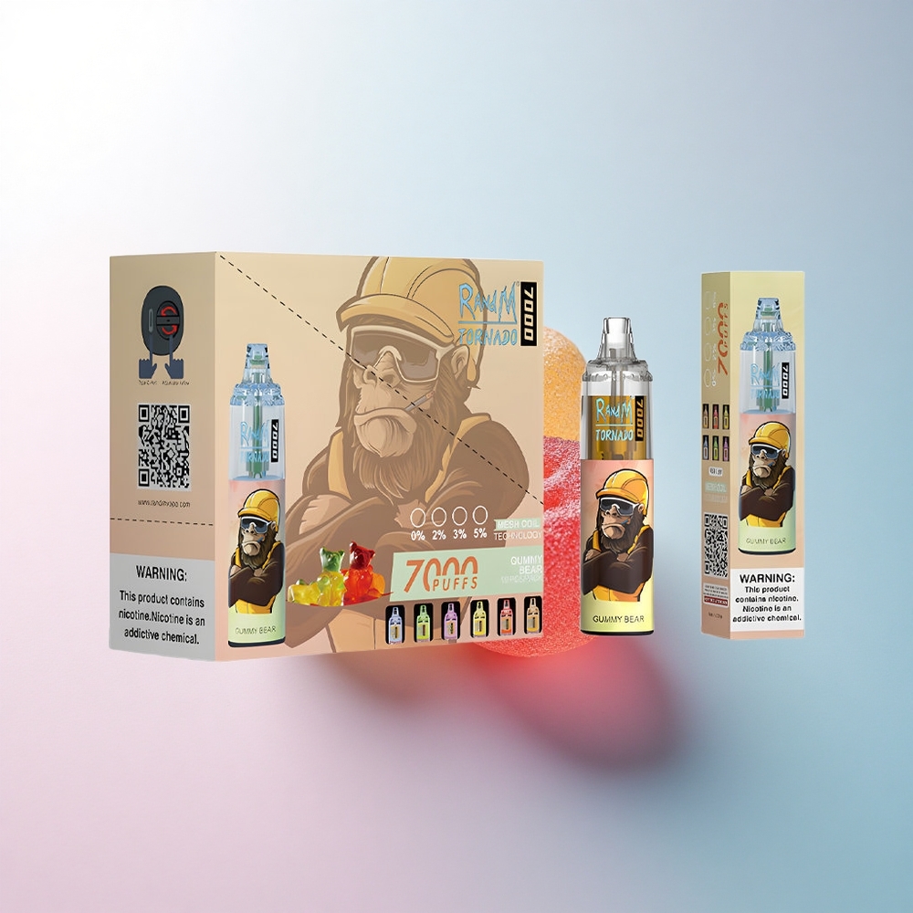 RandM Fumot Tornado 7000 Puffs Gummibär 850mAh Typ-C Mesh