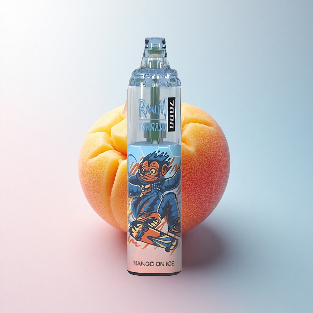 RandM Fumot Tornado 7000 Puffs Mango Auf Eis mit 850 mAh und 5% Nikotin