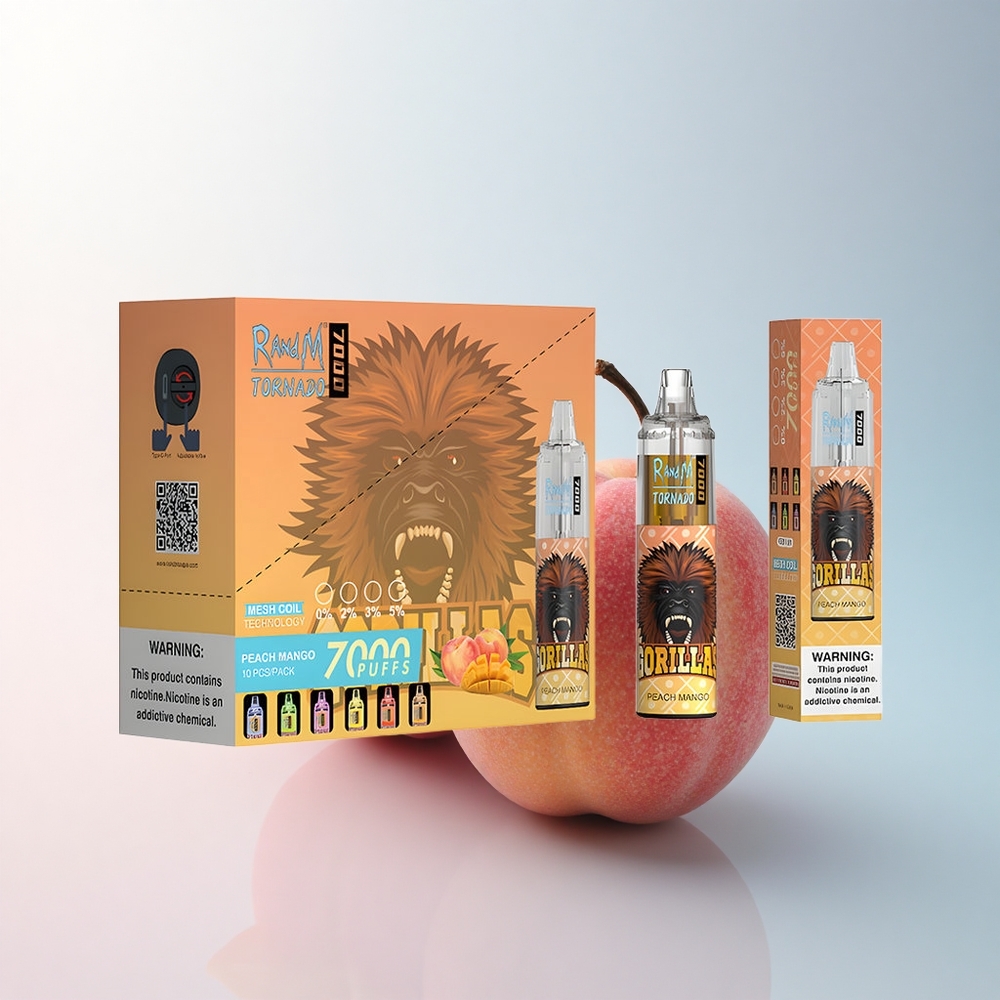 RandM Fumot Tornado 7000 Puffs Pfirsich-Mango Typ-C 850mAh Netzspule