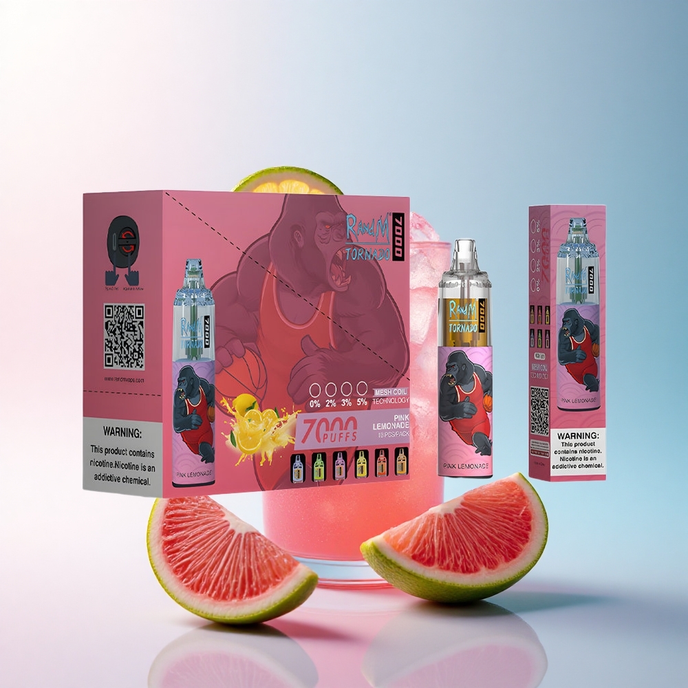RandM Fumot Tornado 7000 Puffs Rosa Limonade mit 850 mAh und 5% Nikotin