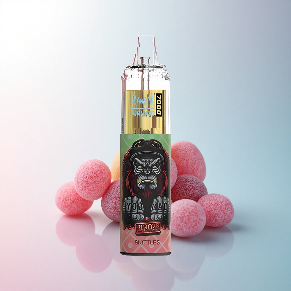 RandM Fumot Tornado 7000 Puffs Skittles 14 ML E-Liquid 850 mAh RGB Licht