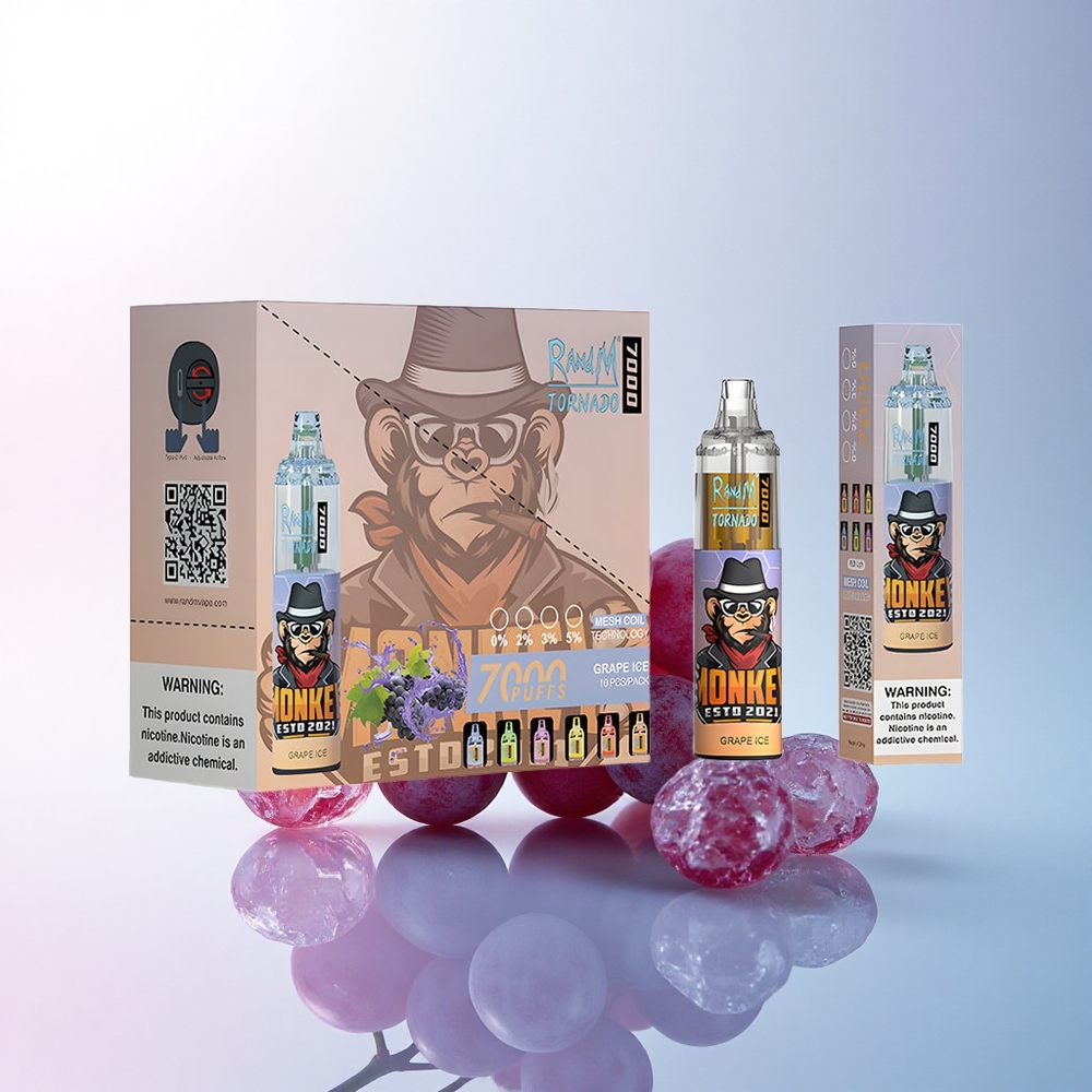 RandM Fumot Tornado 7000 Puffs Trauben-Eis mit 850 mAh und 5% Nikotin