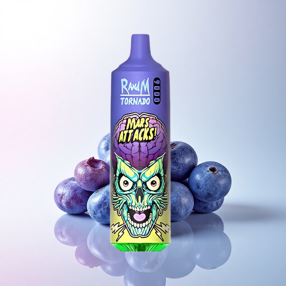 RandM Fumot Tornado 9000 Puffs Blaubeer-Eis mit 18 mL Flüssigkeit und Mesh Coil
