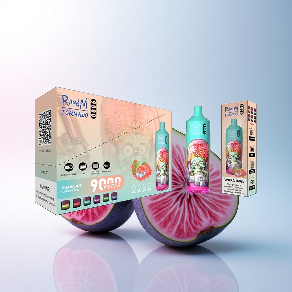 RandM Fumot Tornado 9000 Puffs Blaue Saure Himbeere mit 850 mAh und Mesh Coil