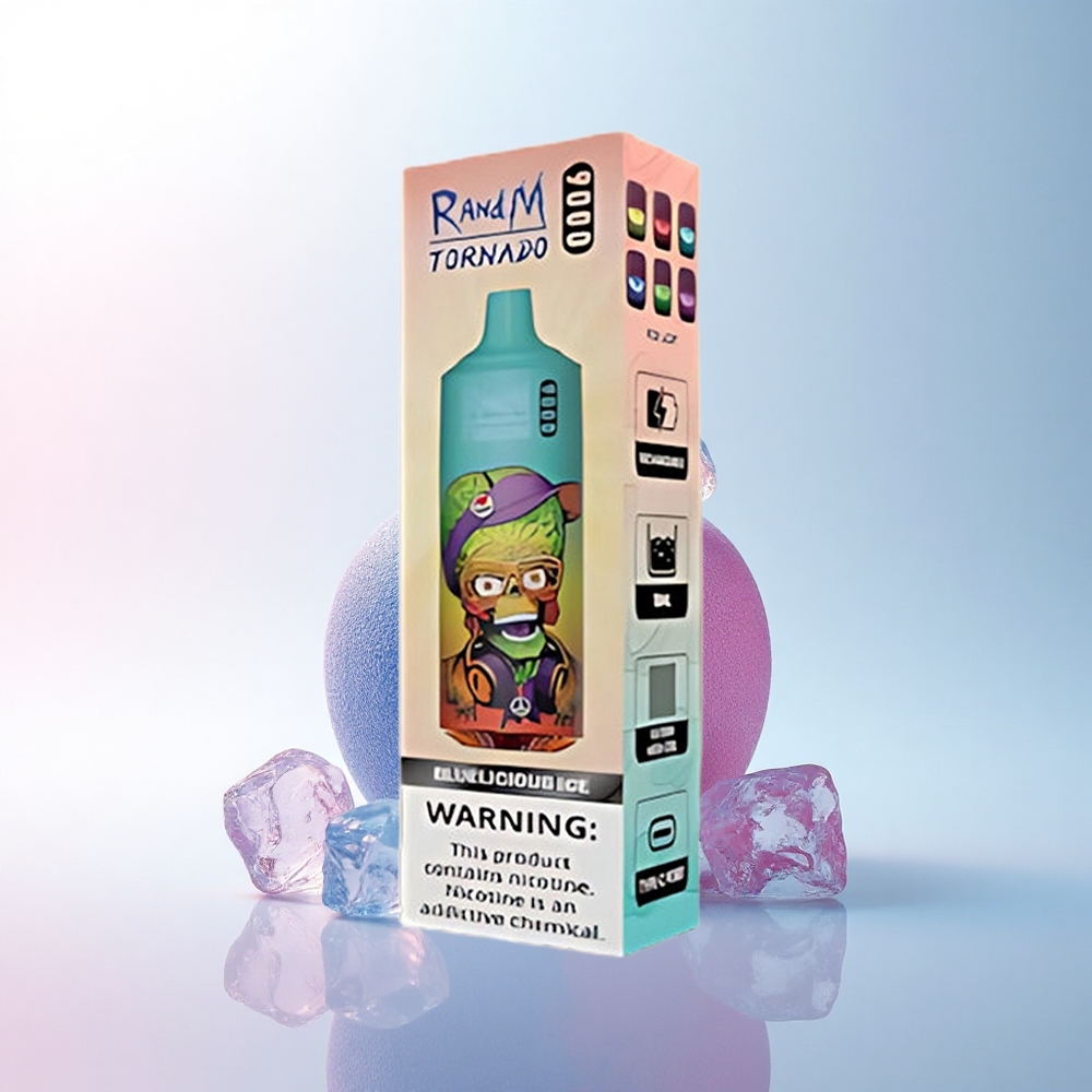RandM Fumot Tornado 9000 Puffs Blaulecker Eis 850 mAh 18 mL Mesh Coil