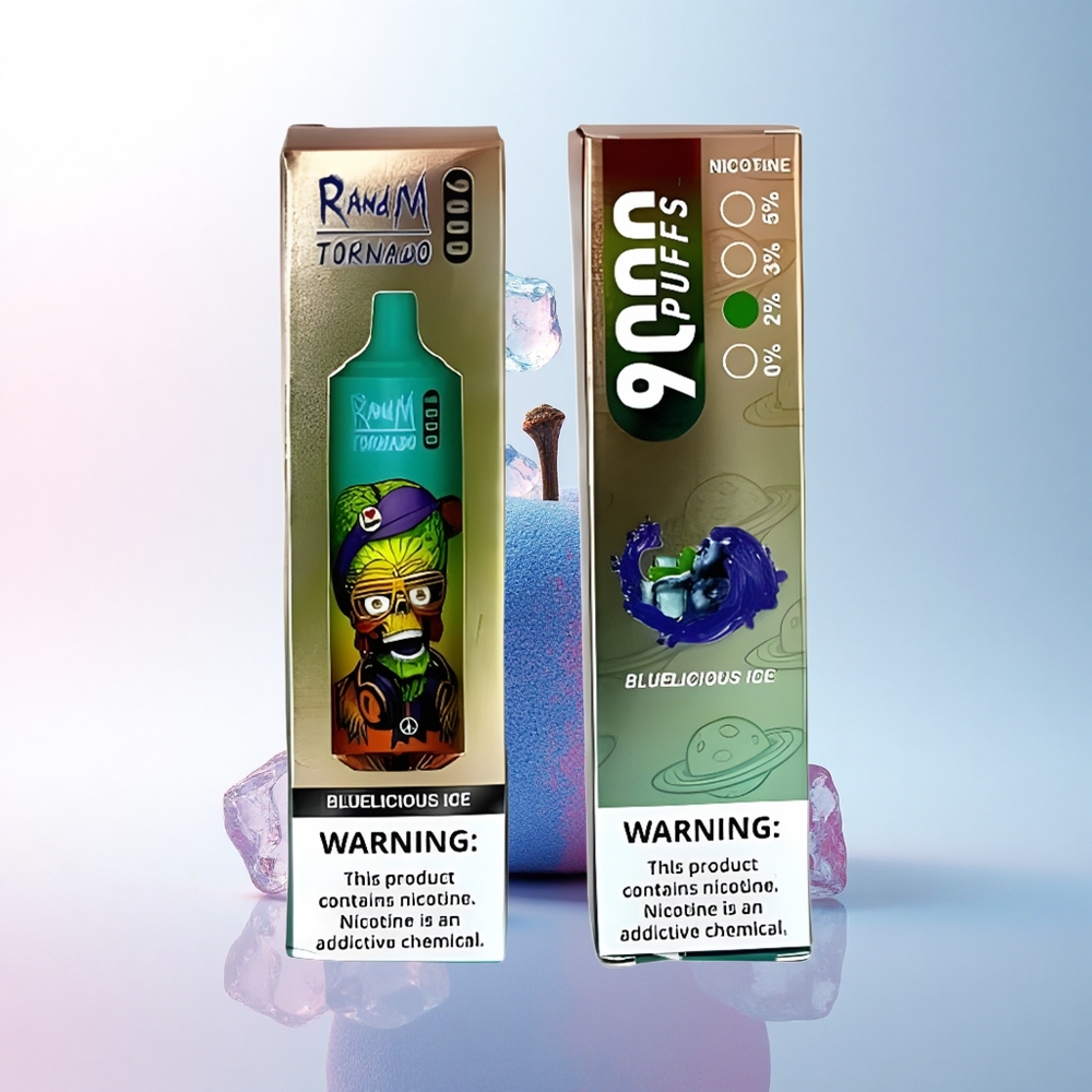 RandM Fumot Tornado 9000 Puffs Blaulecker Eis 850 mAh 18 mL Mesh Coil