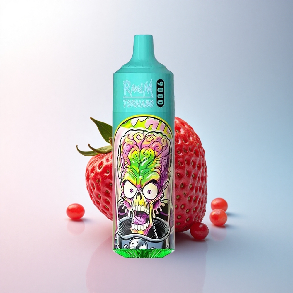 RandM Fumot Tornado 9000 Puffs Erdbeer Granatapfel mit 18 mL E-Liquid und Mesh Coil