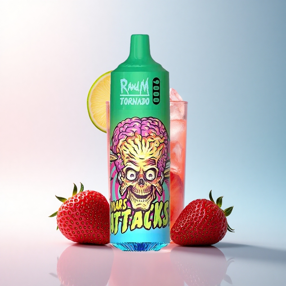 RandM Fumot Tornado 9000 Puffs Erdbeer-Zitronenlimonade mit 18 mL E-Liquid und 850 mAh Akku