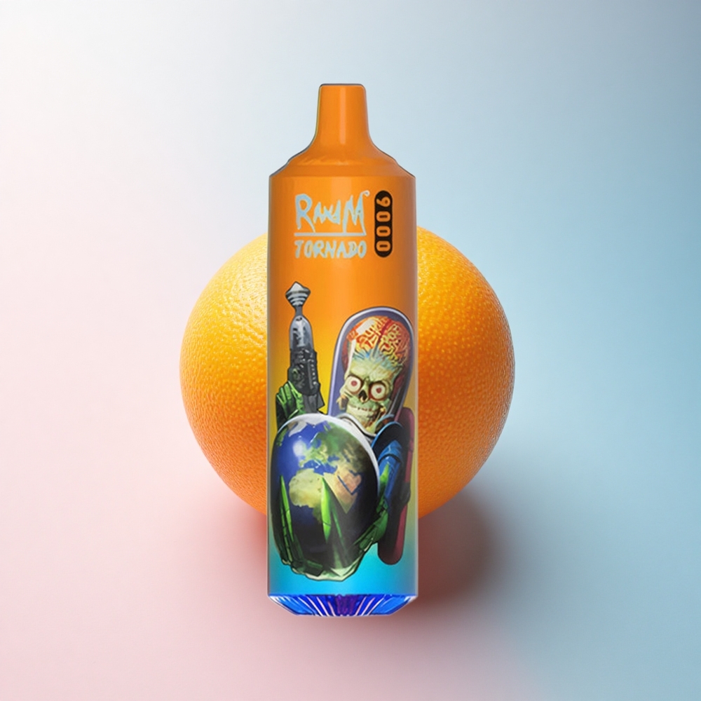 RandM Fumot Tornado 9000 Puffs Orangenlimonade E-Zigarette mit 18 mL Flüssigkeit und Mesh Coil