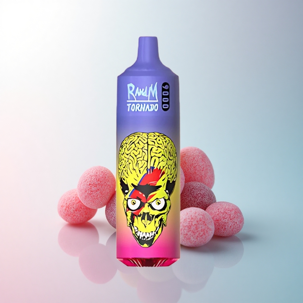 RandM Fumot Tornado 9000 Puffs Skittles Regenbogen mit Mesh Coil und 850 mAh
