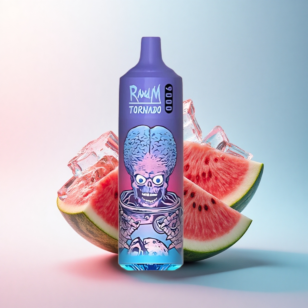 RandM Fumot Tornado 9000 Puffs Wassermelone Brazz Eis mit 18 mL Flüssigkeit und Mesh Coil