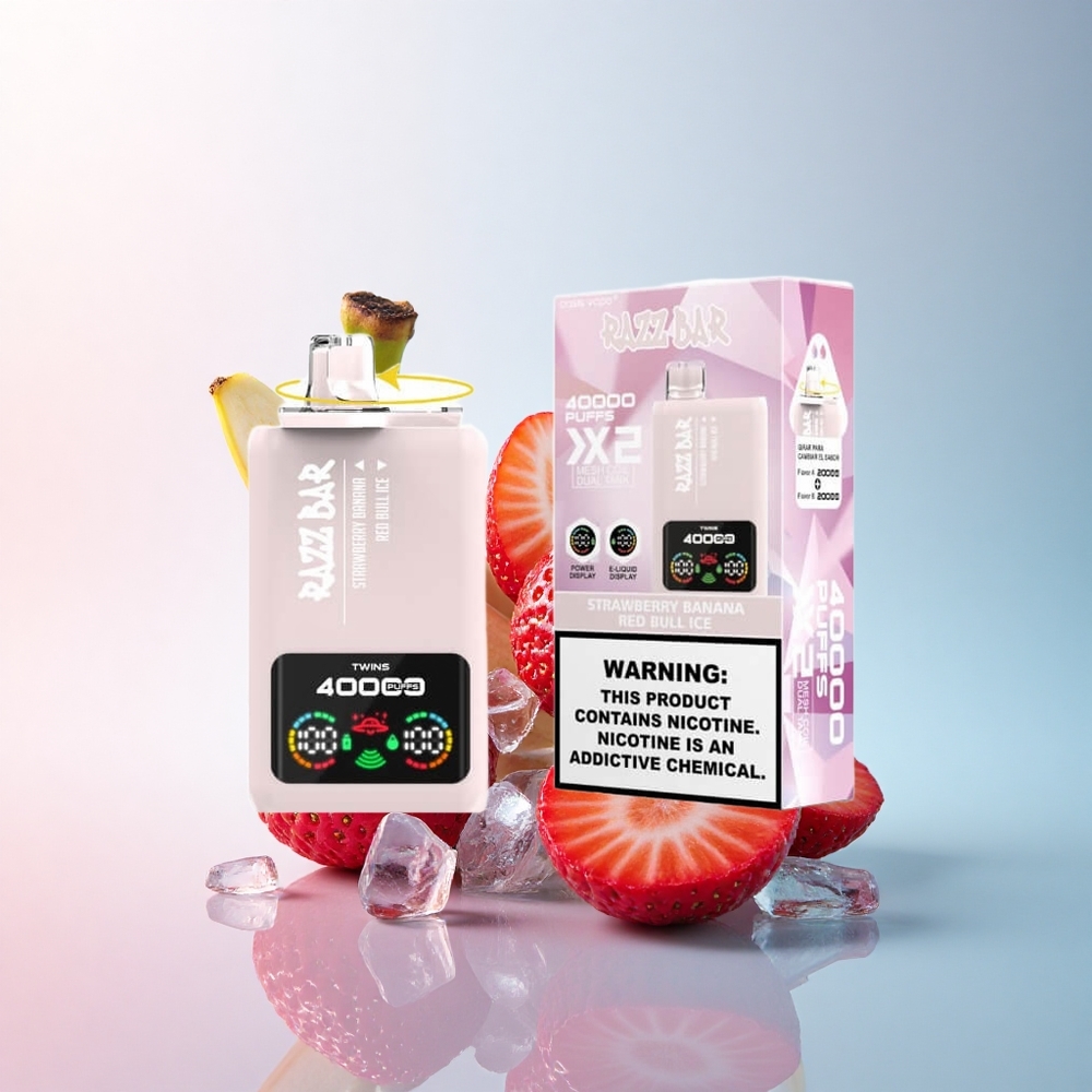 Razz Bar 40000 Puffs Erdbeer-Banane Eis - Typ-C 650mAh Mesh Coil 5% Nikotin