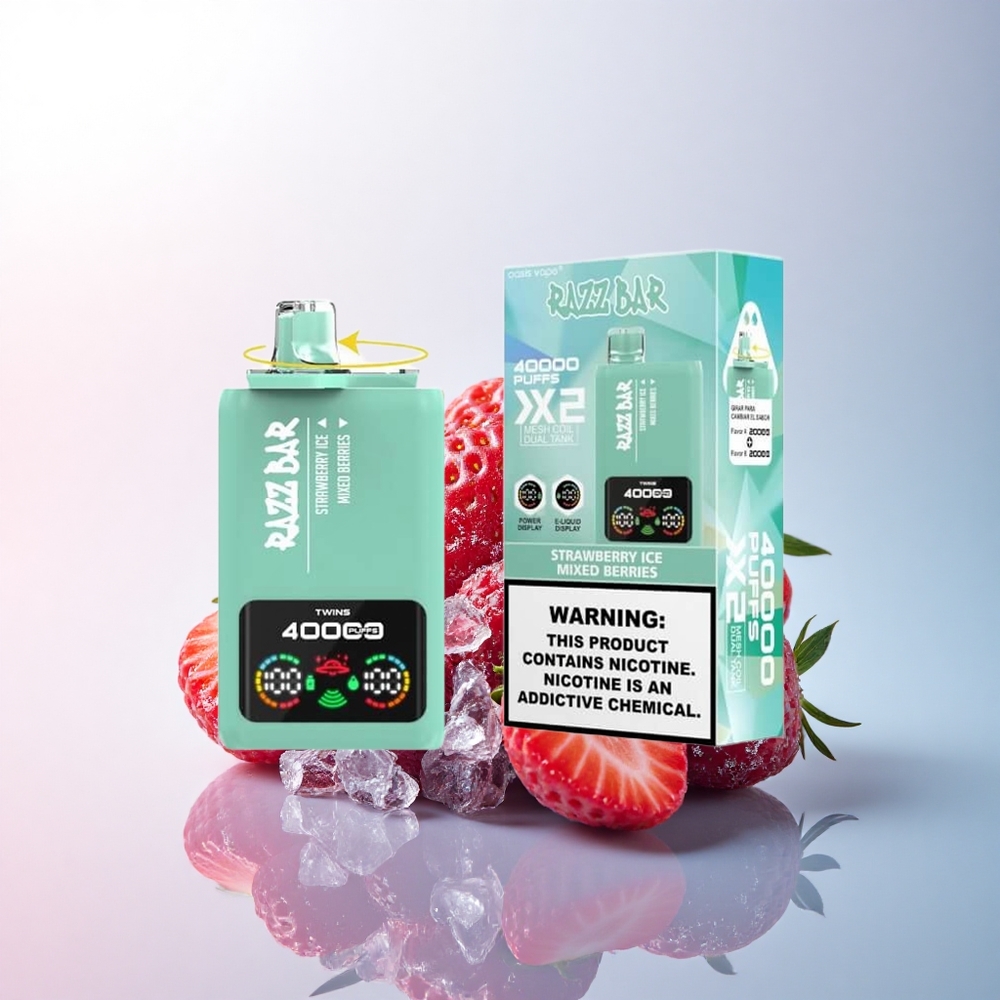 Razz Bar 40000 Puffs Erdbeer-Eis - Beerenmix mit 5% Nikotin und 650 mAh