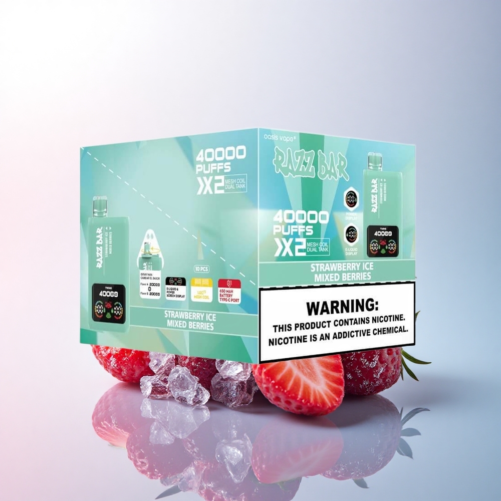 Razz Bar 40000 Puffs Erdbeer-Eis - Beerenmix mit 5% Nikotin und 650 mAh