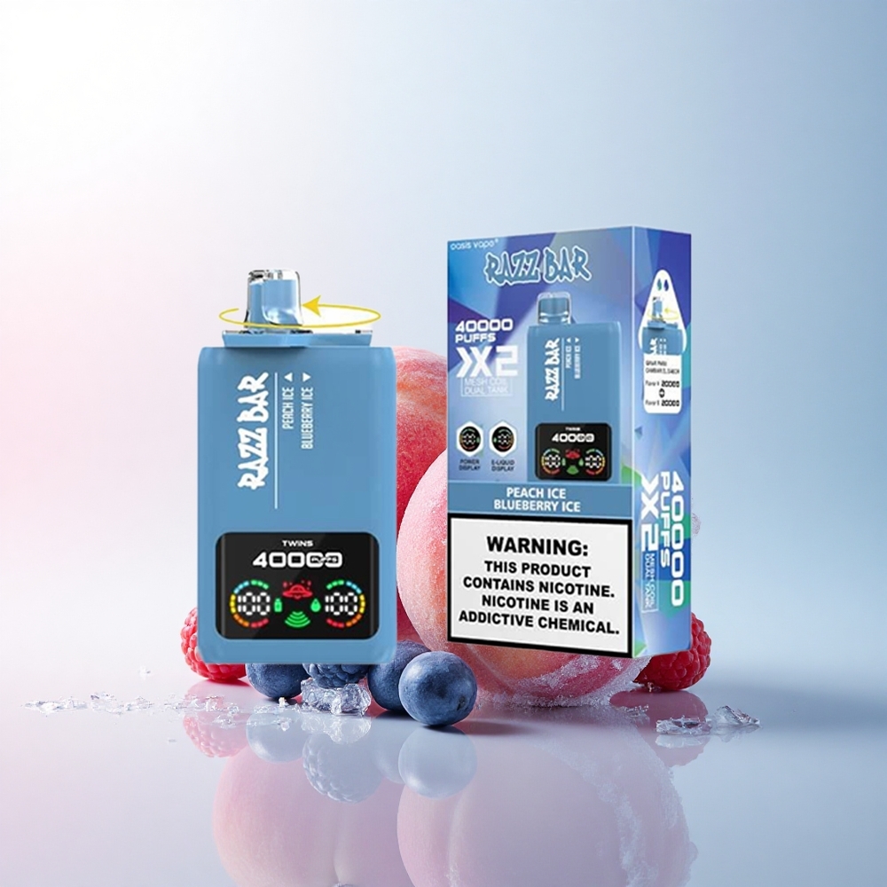 Razz Bar 40000 Puffs Pfirsich-Blauberry-Eis Typ-C 650mAh 2% Nikotin