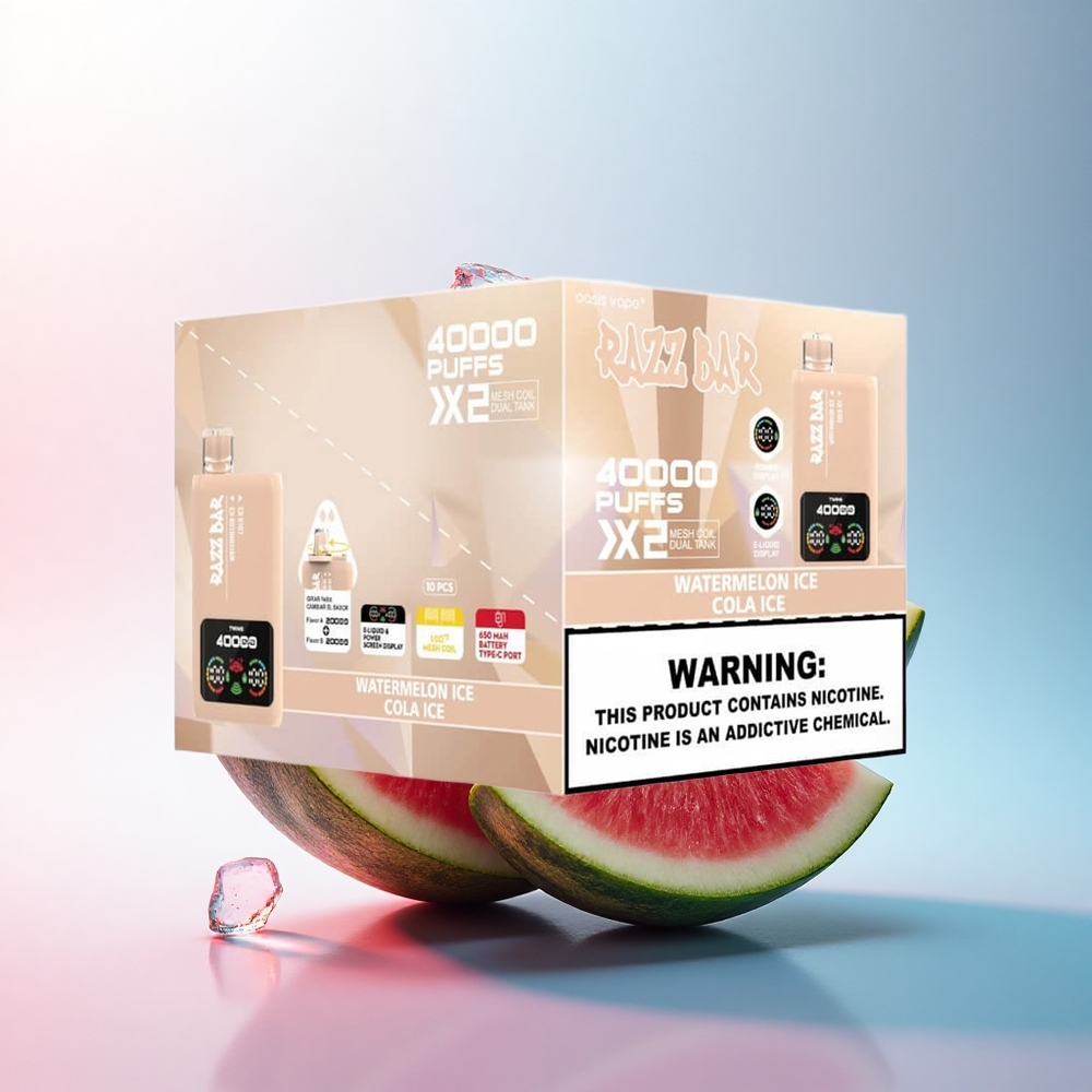 Razz Bar 40000 Puffs Wassermelonen-Eis - Cola-Eis mit 650 mAh und 2% Nikotin