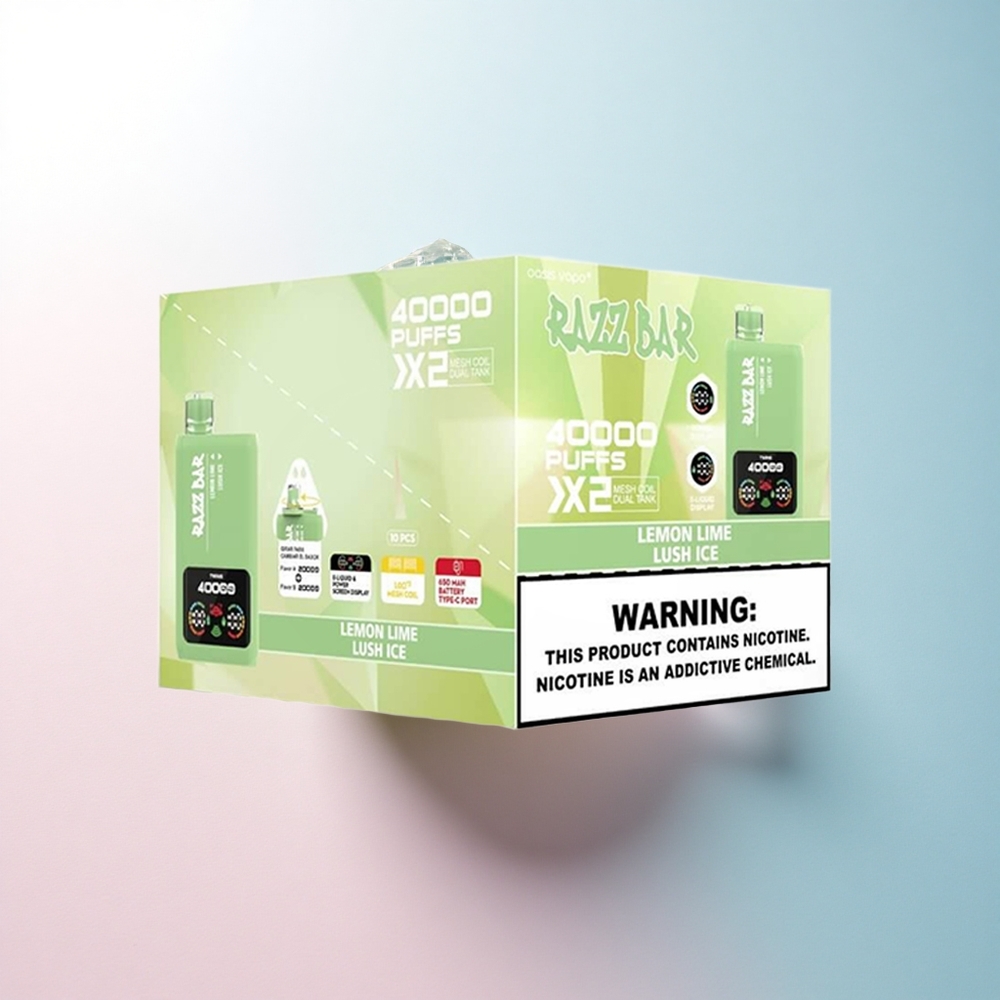 Razz Bar 40000 Puffs Zitrone Limette - Frischer Eis mit 650 mAh und 5% Nikotin