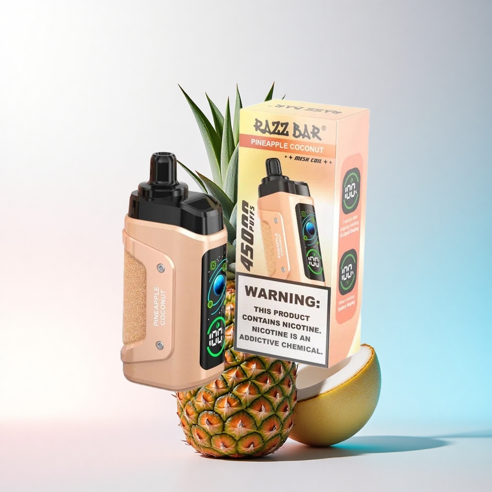 Razz Bar 45000 Puffs Kokosnuss-Ananas mit 20 mg/ml Nikotin und Typ-C-Aufladung