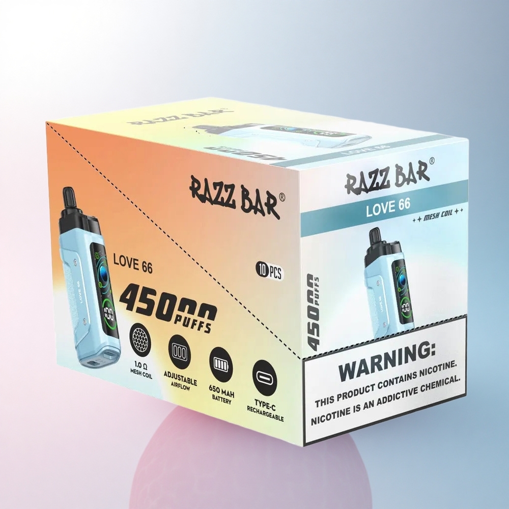 Razz Bar 45000 Puffs Liebe 66 Typ-C 650 mAh Netzspule