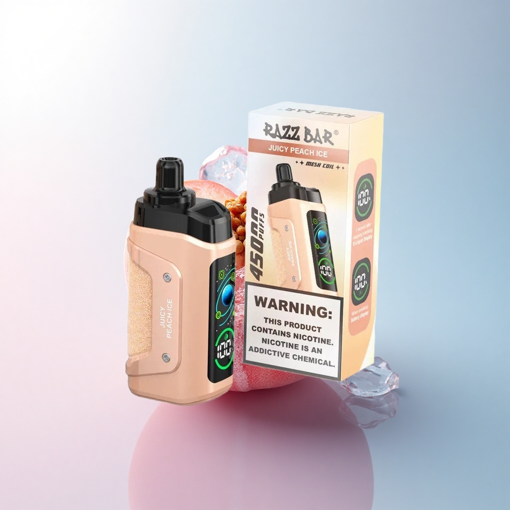Razz Bar 45000 Puffs Saftiger Pfirsich-Eis mit 650 mAh und 20 mg/ml Nikotin