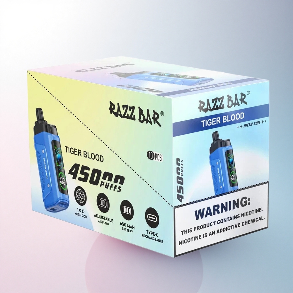 Razz Bar 45000 Puffs Tigerblut Typ-C 650 mAh Netzspule